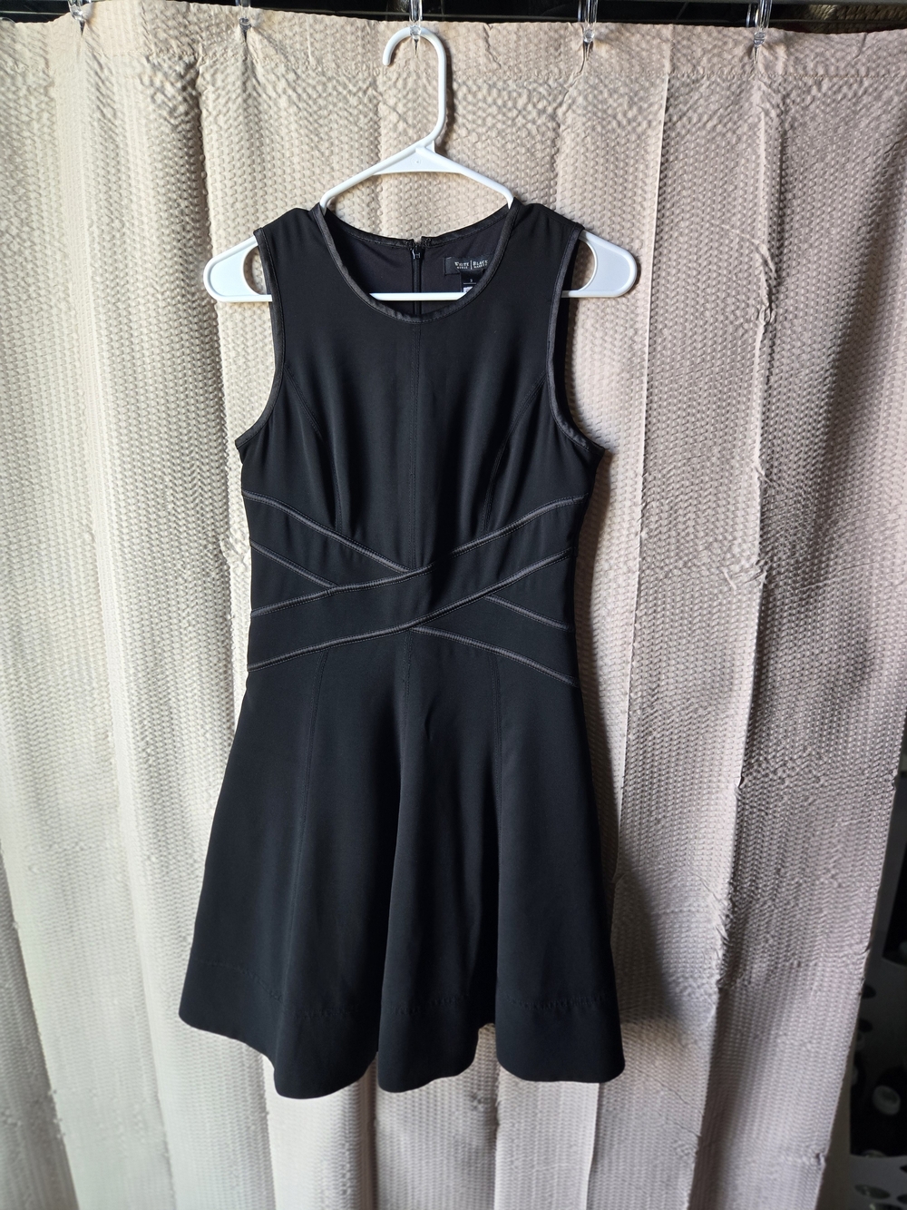 White House Black Market Black Sleeveless Fit-and-Flare Dress